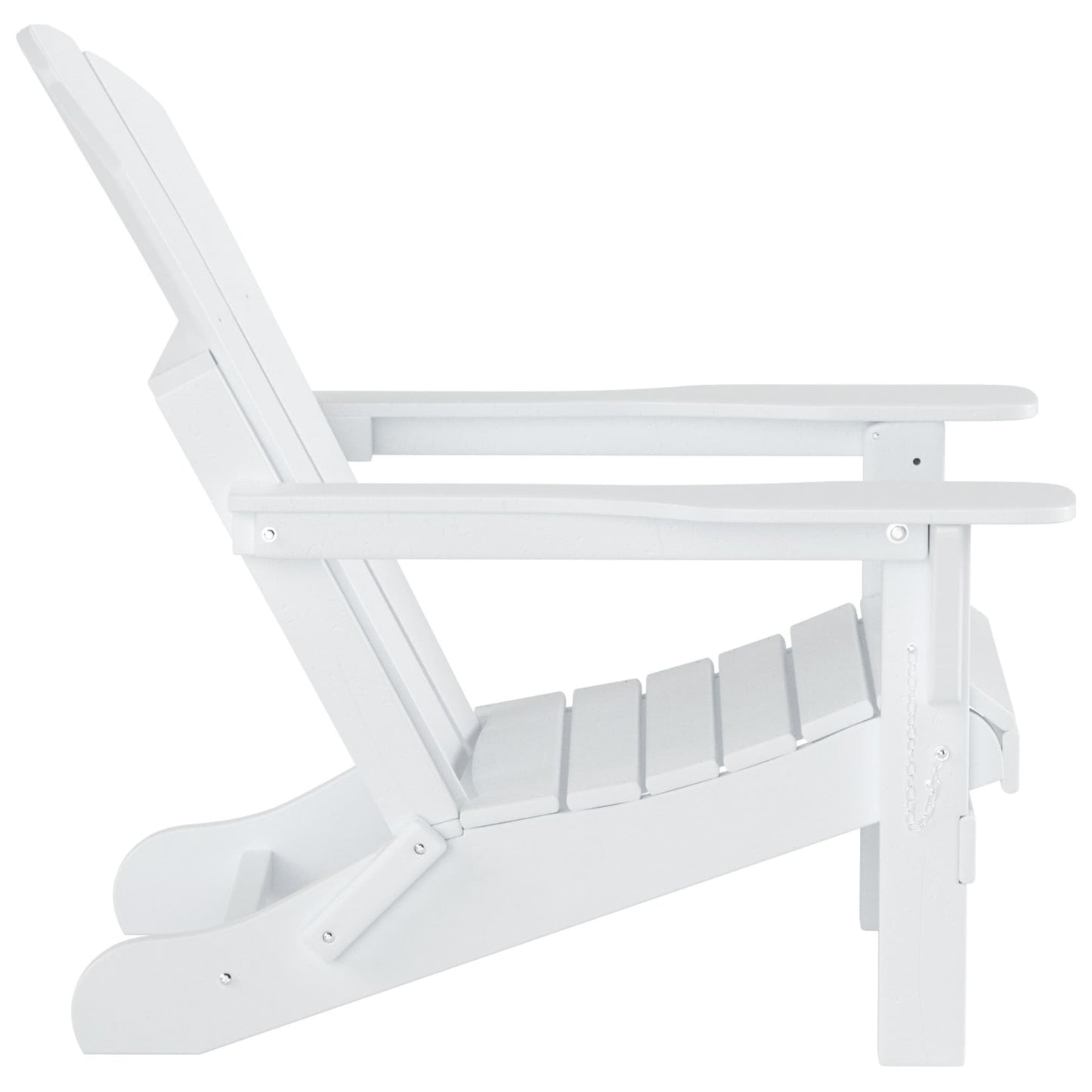 Sedia Adirondack pieghevole per esterni e patio Polytrends Laguna HDPE, adatta a tutte le stagioni, con tavolino laterale (set da 2 pezzi)