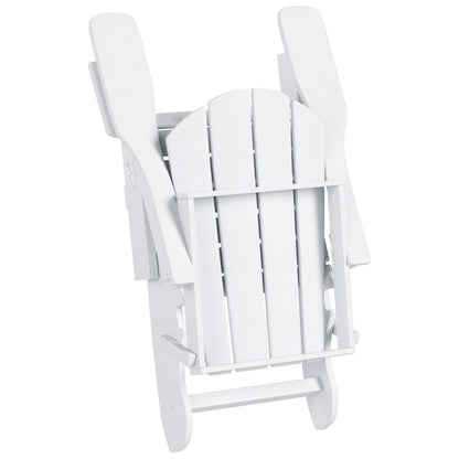 Sedie Adirondack pieghevoli per esterni e patio Polytrends Laguna in HDPE, adatte a tutte le stagioni, con pouf (set da 5 pezzi)