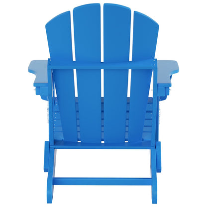 Sedie Adirondack pieghevoli per esterni e patio Polytrends Laguna in HDPE, adatte a tutte le stagioni, con pouf (set da 5 pezzi)