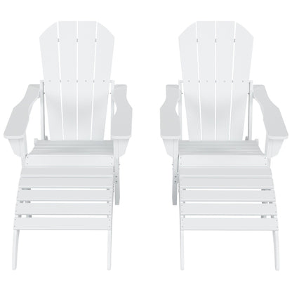 Sedie Adirondack pieghevoli per esterni e patio Polytrends Laguna in HDPE, adatte a tutte le stagioni, con pouf (set da 5 pezzi)