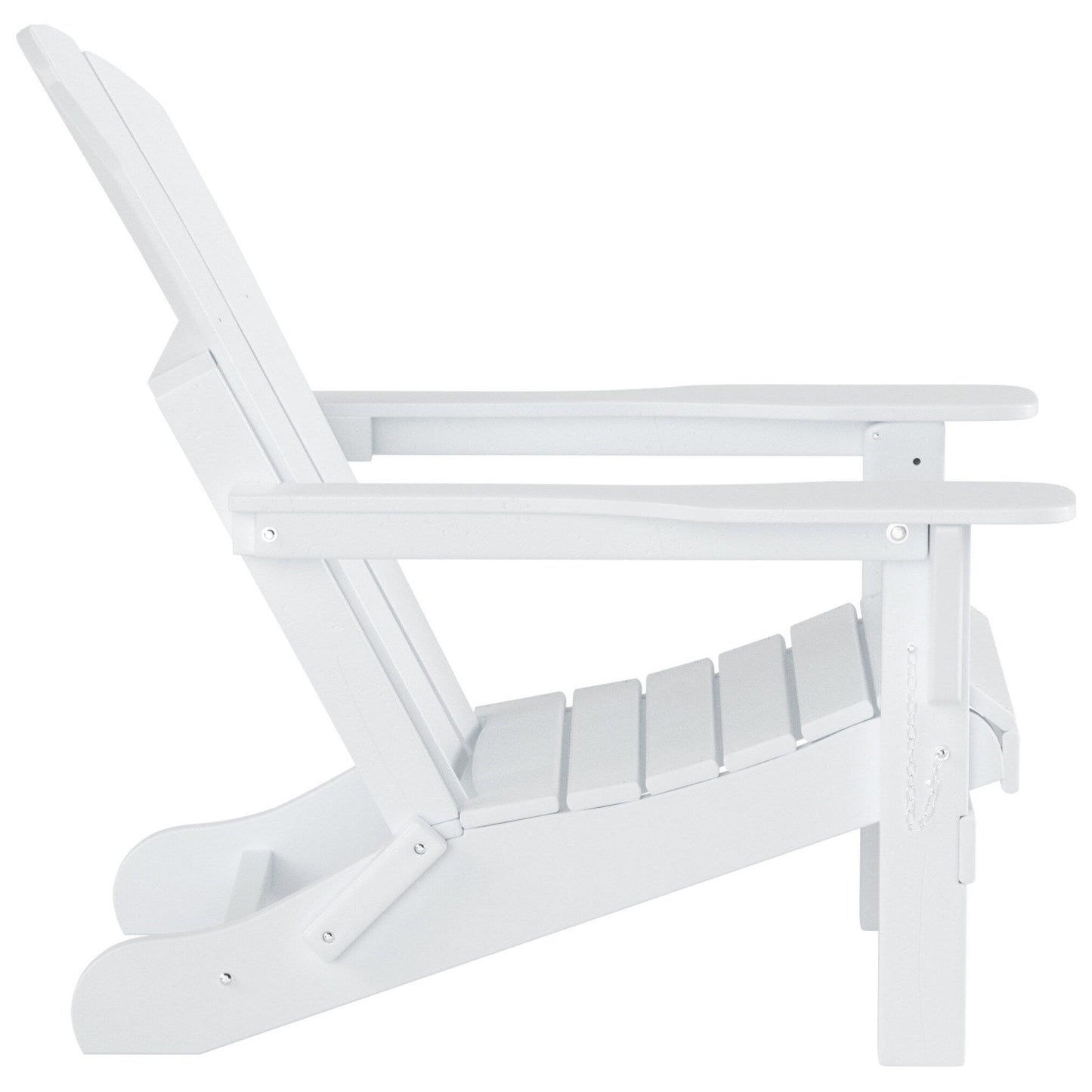 Sedie Adirondack pieghevoli per esterni e patio Polytrends Laguna in HDPE, adatte a tutte le stagioni, con pouf (set da 5 pezzi)