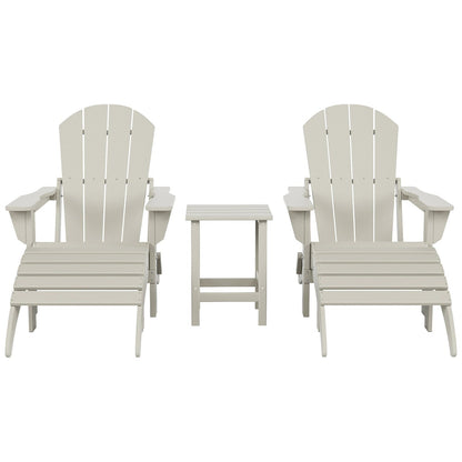 Polytrends Laguna HDPE, set da conversazione per esterni, sedie pieghevoli Adirondack adatte a tutte le stagioni e adatte a qualsiasi patio (set da 5 pezzi)