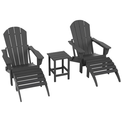 Polytrends Laguna HDPE, set da conversazione per esterni, sedie pieghevoli Adirondack adatte a tutte le stagioni e adatte a qualsiasi patio (set da 5 pezzi)