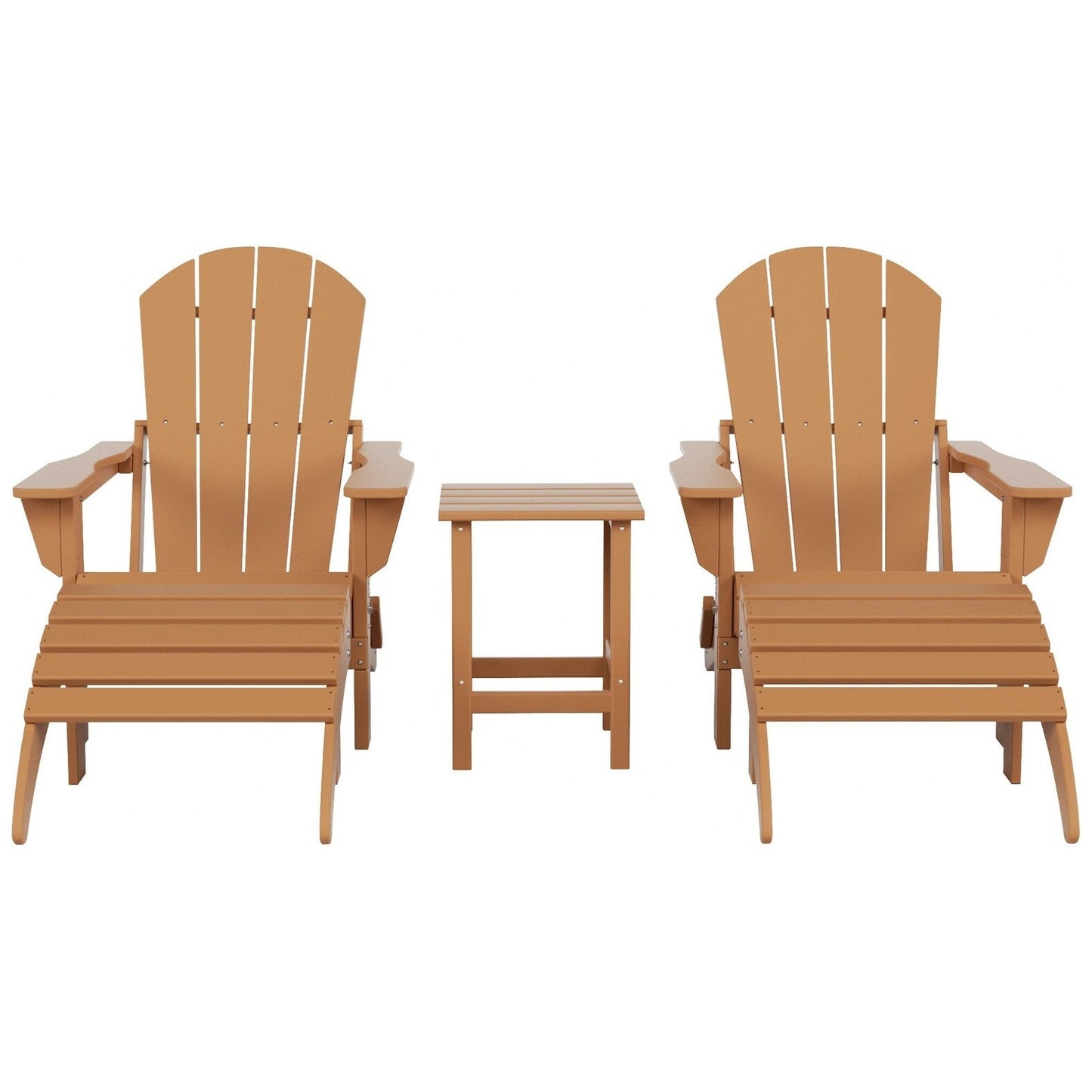 Polytrends Laguna HDPE, set da conversazione per esterni, sedie pieghevoli Adirondack adatte a tutte le stagioni e adatte a qualsiasi patio (set da 5 pezzi)