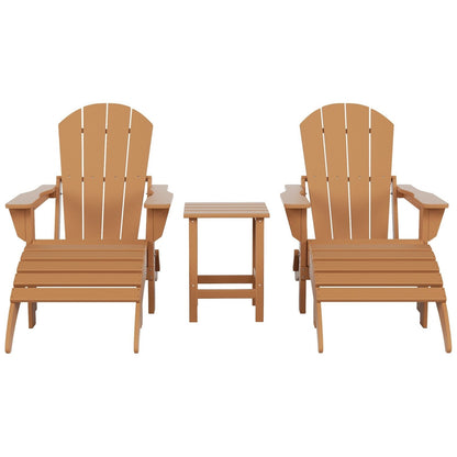 Polytrends Laguna HDPE, set da conversazione per esterni, sedie pieghevoli Adirondack adatte a tutte le stagioni e adatte a qualsiasi patio (set da 5 pezzi)