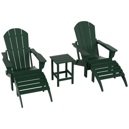 Polytrends Laguna HDPE, set da conversazione per esterni, sedie pieghevoli Adirondack adatte a tutte le stagioni e adatte a qualsiasi patio (set da 5 pezzi)