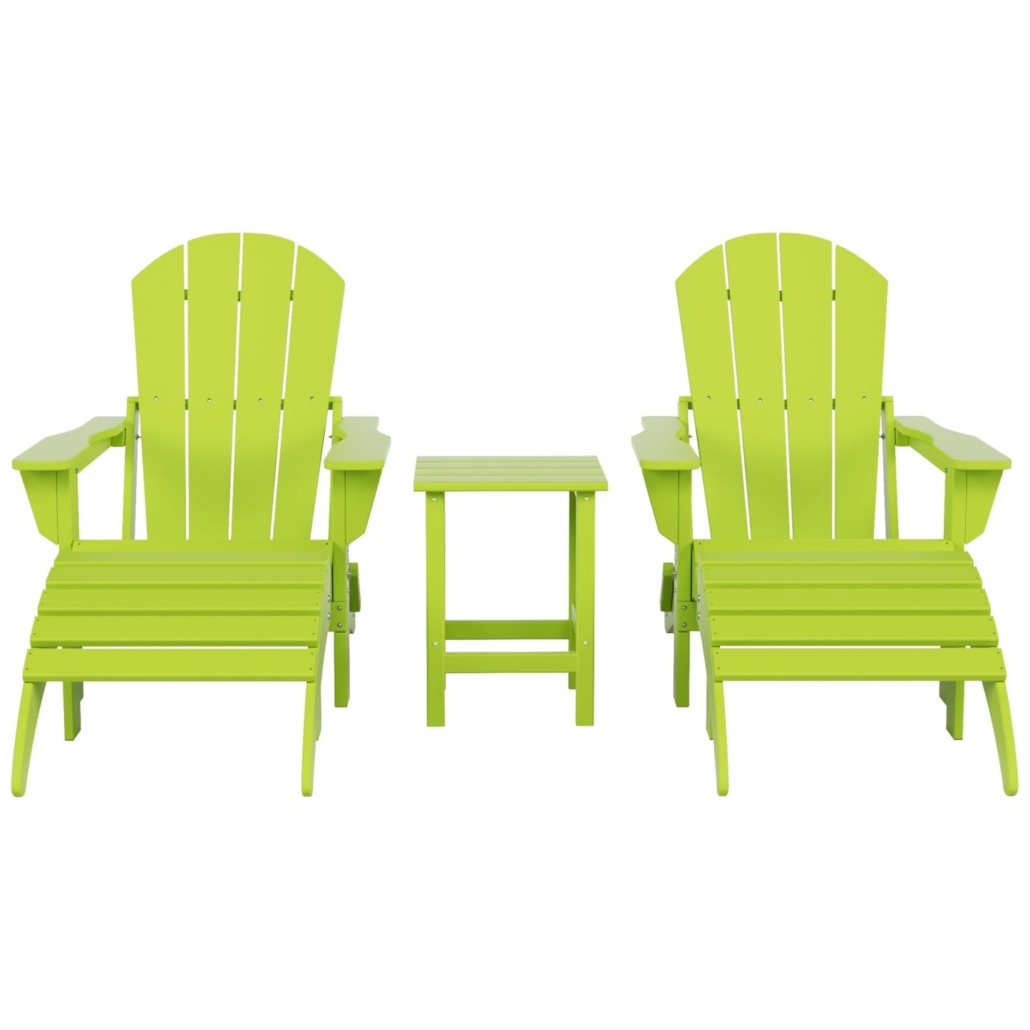 Polytrends Laguna HDPE, set da conversazione per esterni, sedie pieghevoli Adirondack adatte a tutte le stagioni e adatte a qualsiasi patio (set da 5 pezzi)