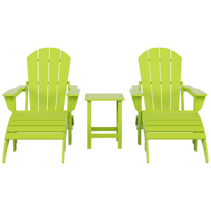 Polytrends Laguna HDPE, set da conversazione per esterni, sedie pieghevoli Adirondack adatte a tutte le stagioni e adatte a qualsiasi patio (set da 5 pezzi)