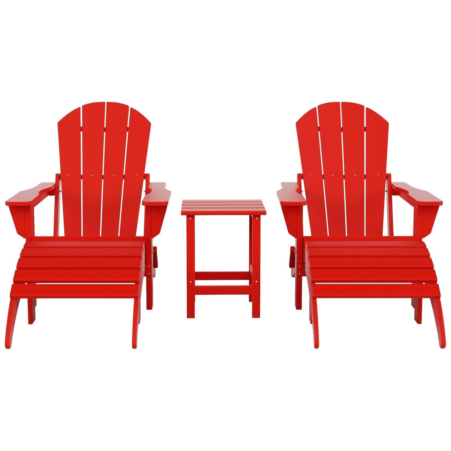 Polytrends Laguna HDPE, set da conversazione per esterni, sedie pieghevoli Adirondack adatte a tutte le stagioni e adatte a qualsiasi patio (set da 5 pezzi)