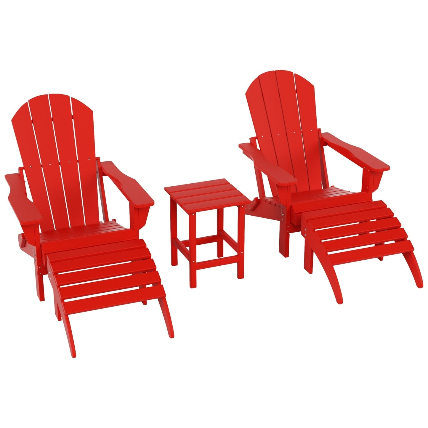 Polytrends Laguna HDPE, set da conversazione per esterni, sedie pieghevoli Adirondack adatte a tutte le stagioni e adatte a qualsiasi patio (set da 5 pezzi)