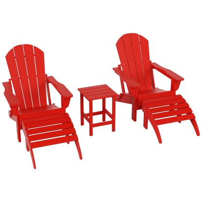 Polytrends Laguna HDPE, set da conversazione per esterni, sedie pieghevoli Adirondack adatte a tutte le stagioni e adatte a qualsiasi patio (set da 5 pezzi)