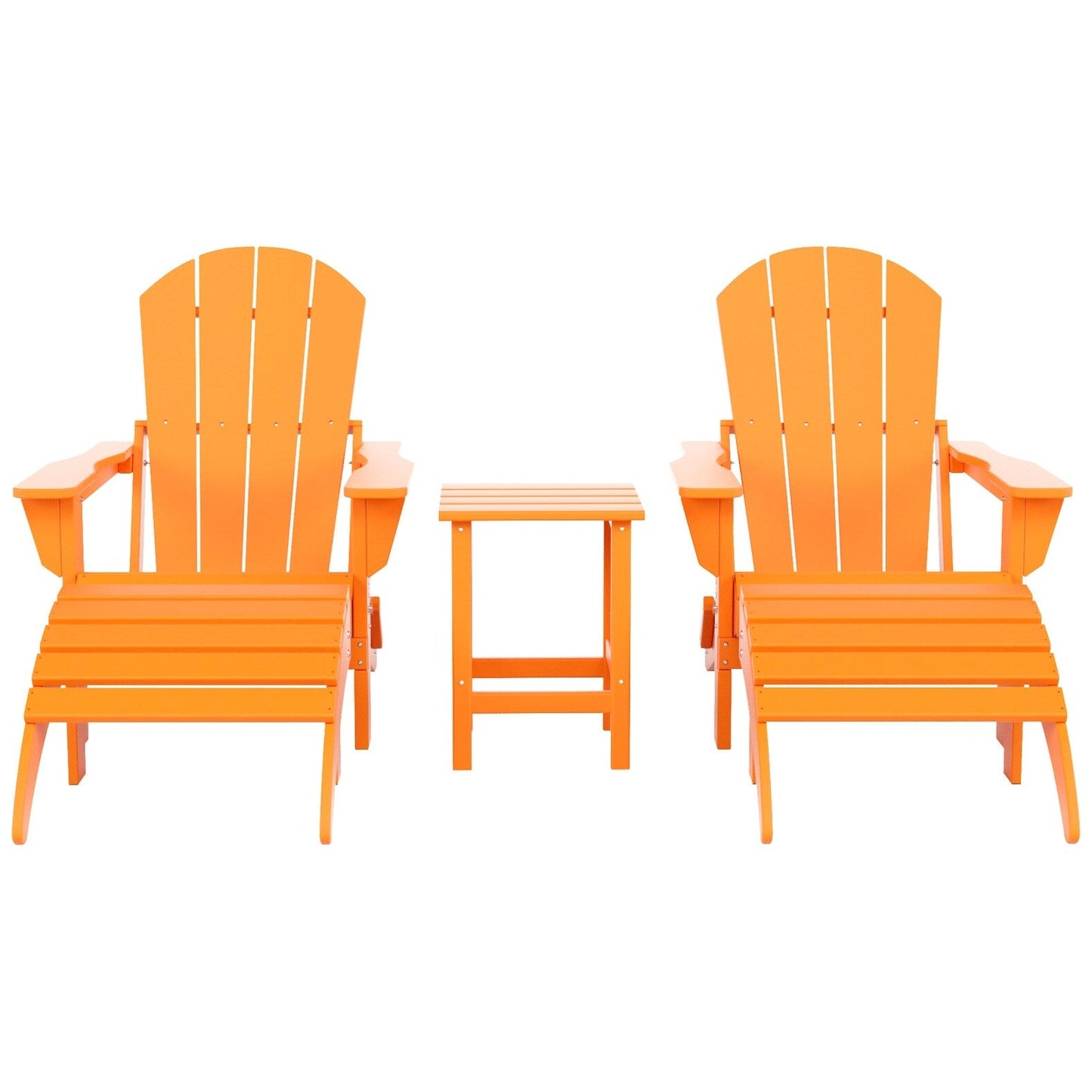 Polytrends Laguna HDPE, set da conversazione per esterni, sedie pieghevoli Adirondack adatte a tutte le stagioni e adatte a qualsiasi patio (set da 5 pezzi)