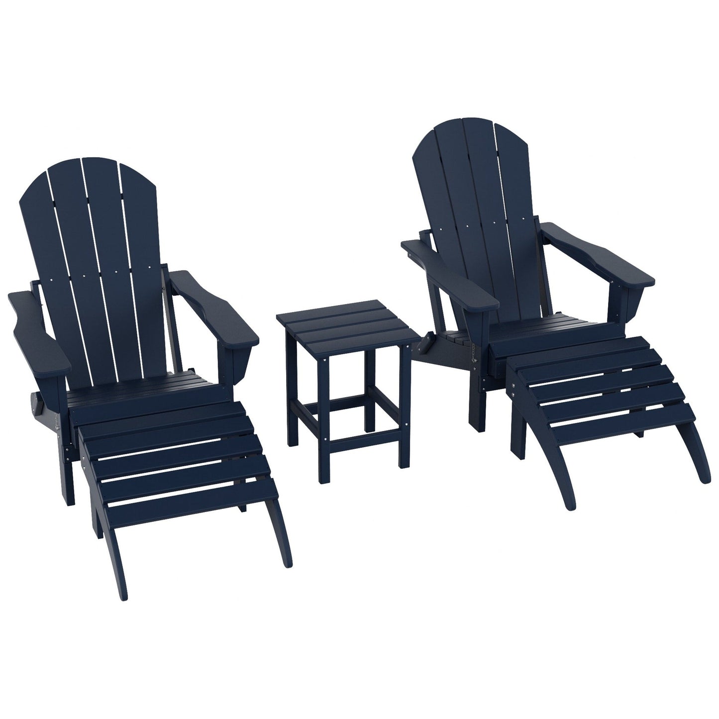 Polytrends Laguna HDPE, set da conversazione per esterni, sedie pieghevoli Adirondack adatte a tutte le stagioni e adatte a qualsiasi patio (set da 5 pezzi)