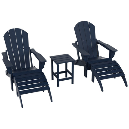 Polytrends Laguna HDPE, set da conversazione per esterni, sedie pieghevoli Adirondack adatte a tutte le stagioni e adatte a qualsiasi patio (set da 5 pezzi)