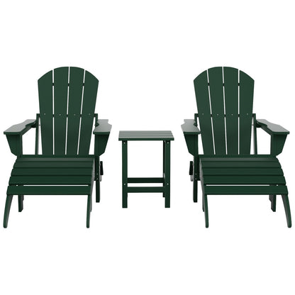 Polytrends Laguna HDPE, set da conversazione per esterni, sedie pieghevoli Adirondack adatte a tutte le stagioni e adatte a qualsiasi patio (set da 5 pezzi)