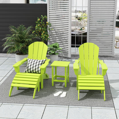 Polytrends Laguna HDPE, set da conversazione per esterni, sedie pieghevoli Adirondack adatte a tutte le stagioni e adatte a qualsiasi patio (set da 5 pezzi)