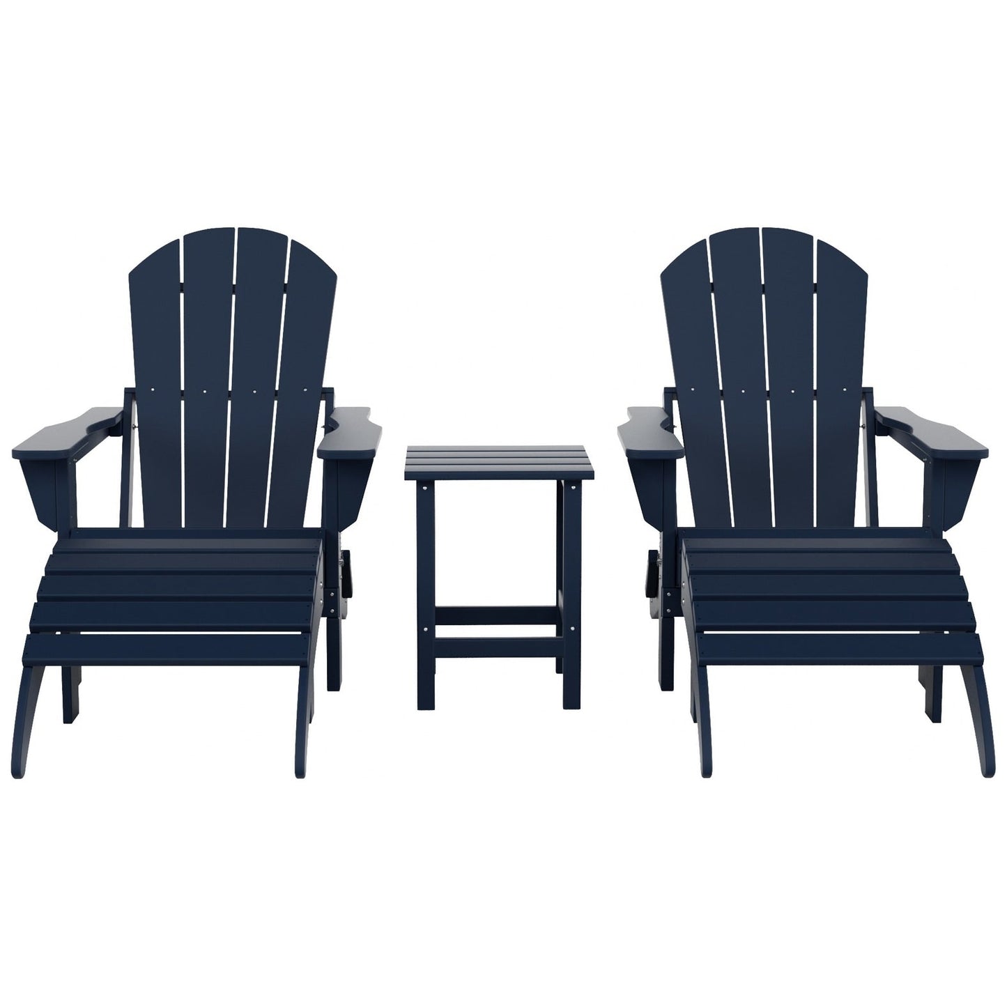 Polytrends Laguna HDPE, set da conversazione per esterni, sedie pieghevoli Adirondack adatte a tutte le stagioni e adatte a qualsiasi patio (set da 5 pezzi)