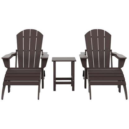 Polytrends Laguna HDPE, set da conversazione per esterni, sedie pieghevoli Adirondack adatte a tutte le stagioni e adatte a qualsiasi patio (set da 5 pezzi)