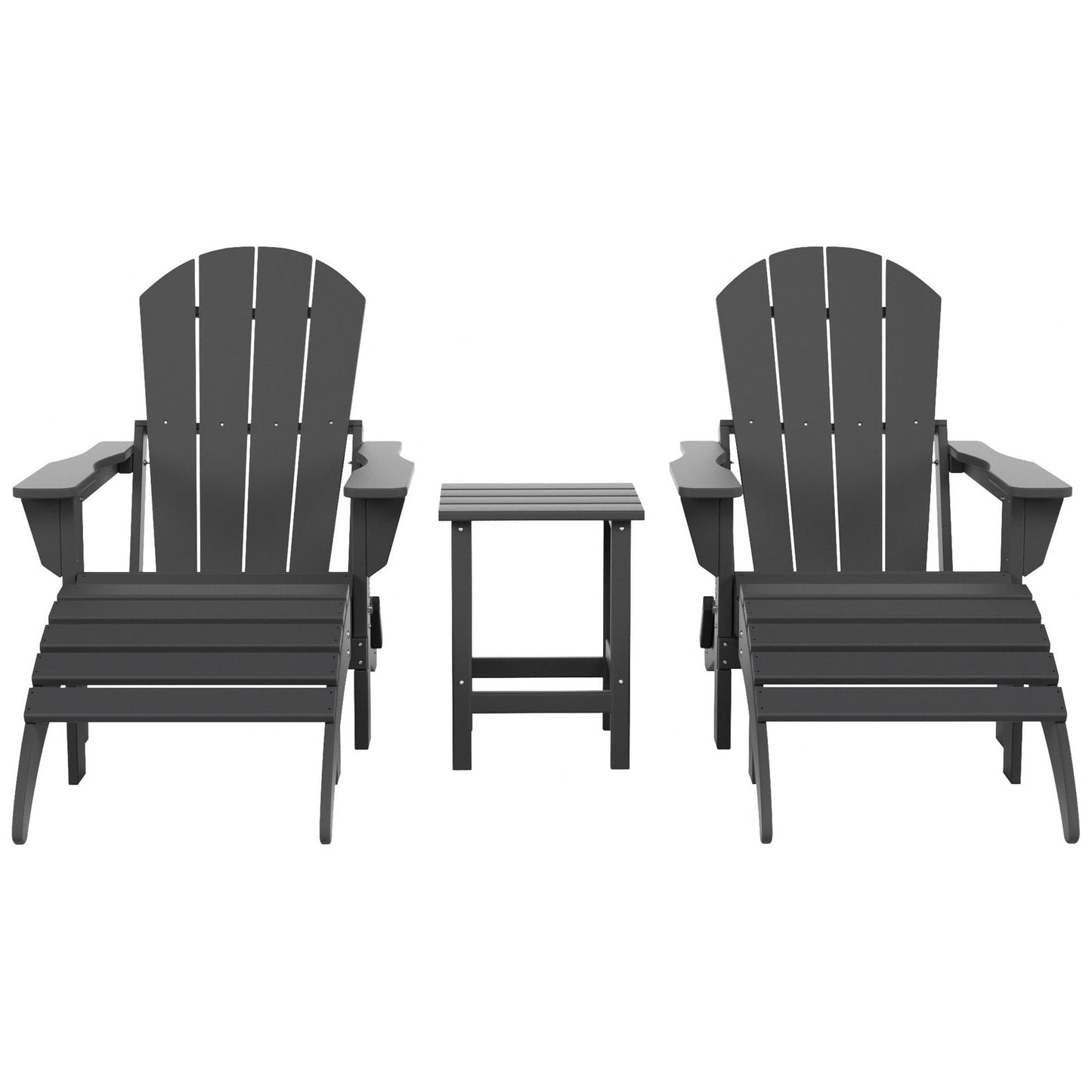 Polytrends Laguna HDPE, set da conversazione per esterni, sedie pieghevoli Adirondack adatte a tutte le stagioni e adatte a qualsiasi patio (set da 5 pezzi)