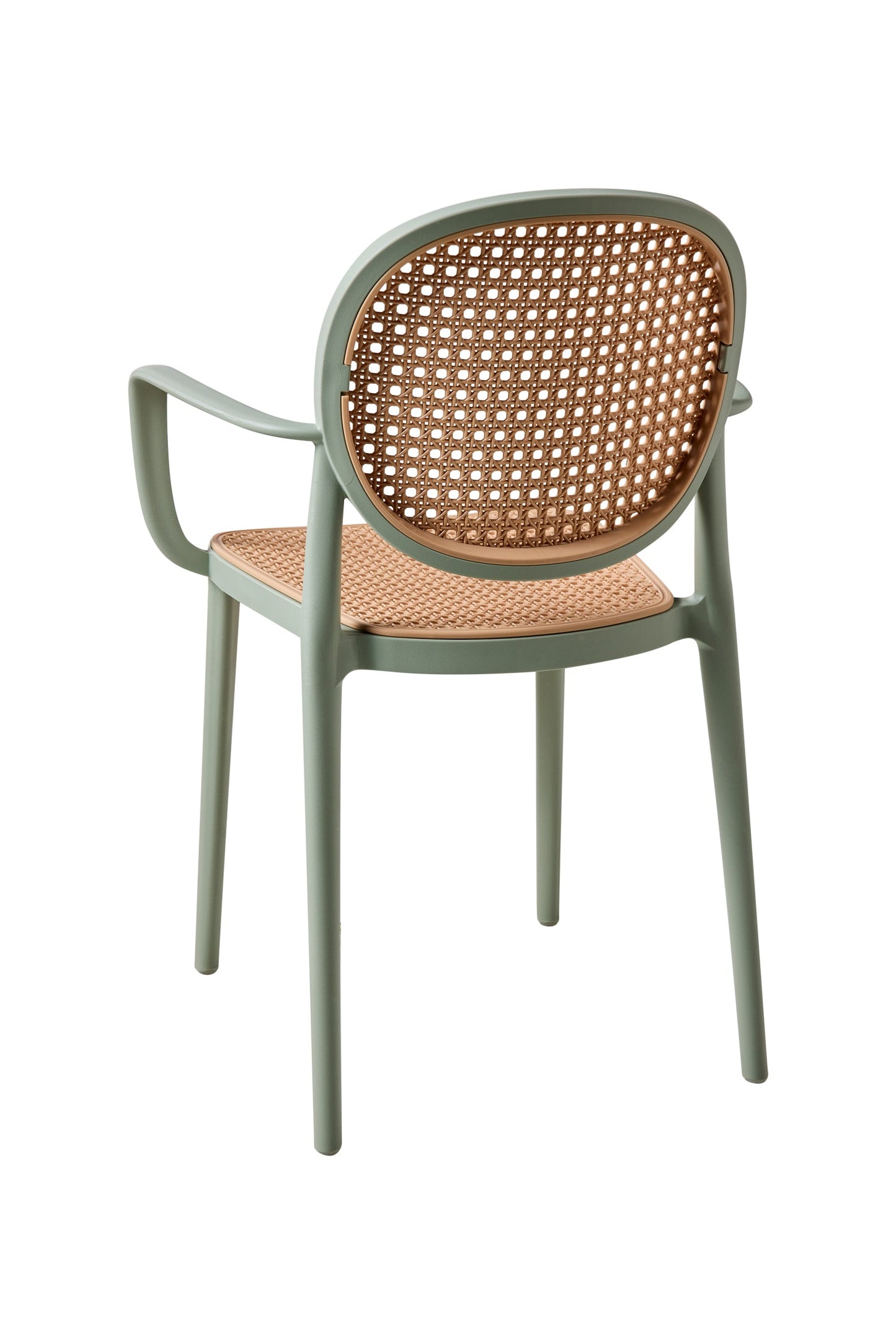 Lionel - Sedia con braccioli e rattan in PP