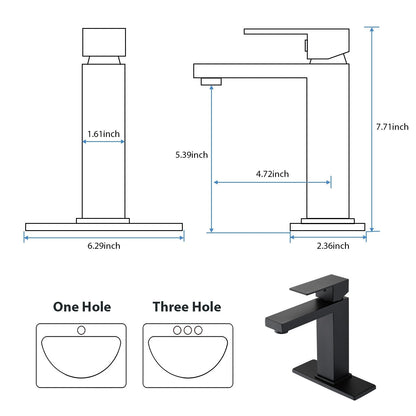 Rubinetto singolo per lavabo da bagno PROOX con gruppo di scarico