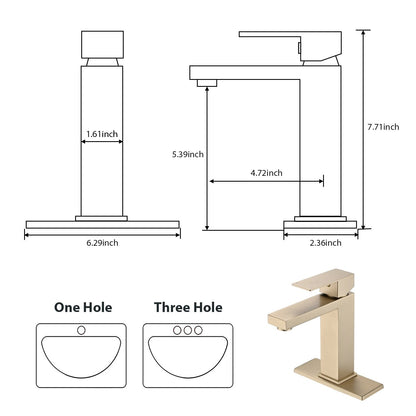 Rubinetto singolo per lavabo da bagno PROOX con gruppo di scarico