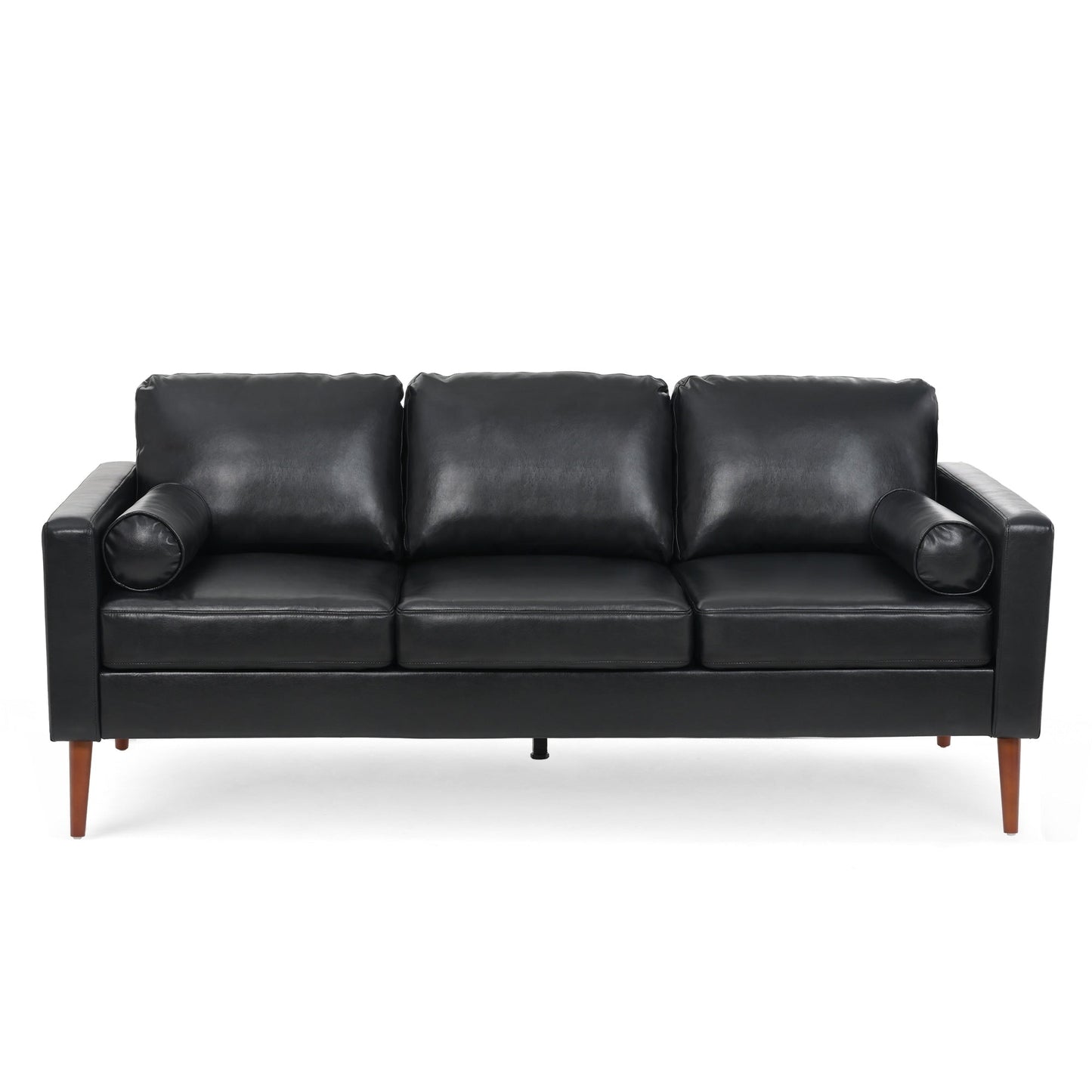 Divano 3 posti in PU con struttura in ferro e legno