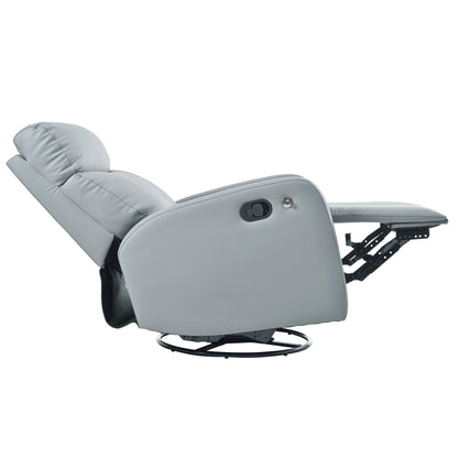 Poltrona reclinabile girevole a 360° in pelle PU con supporto per telefono