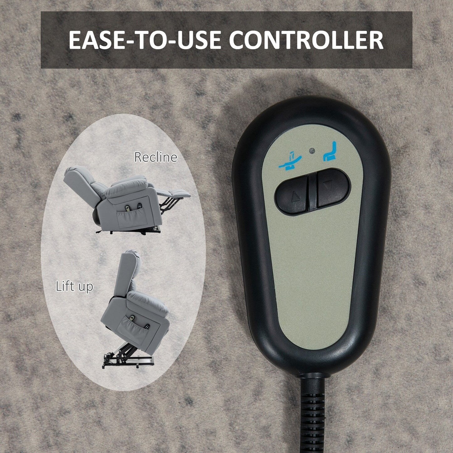 Poltrona reclinabile in pelle PU con massaggio vibrante, riscaldamento, telecomando e tasche laterali