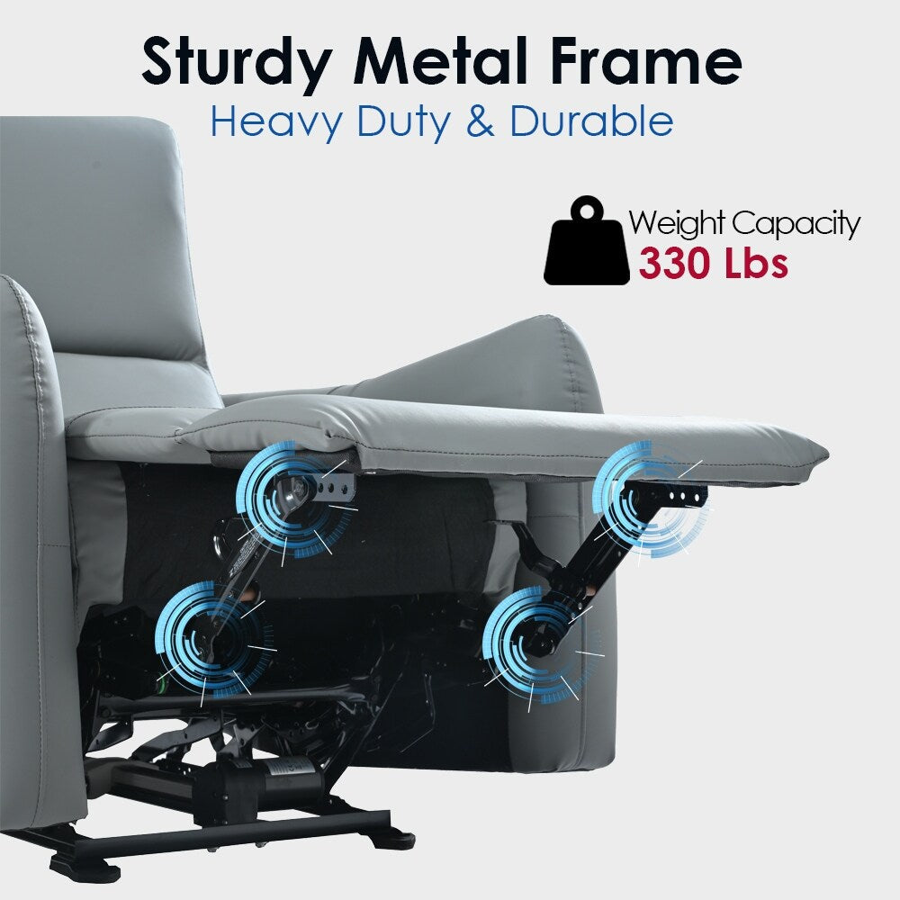 Poltrona reclinabile elettrica Wall-Hugger in pelle PU con USB-C e capacità di 330 libbre