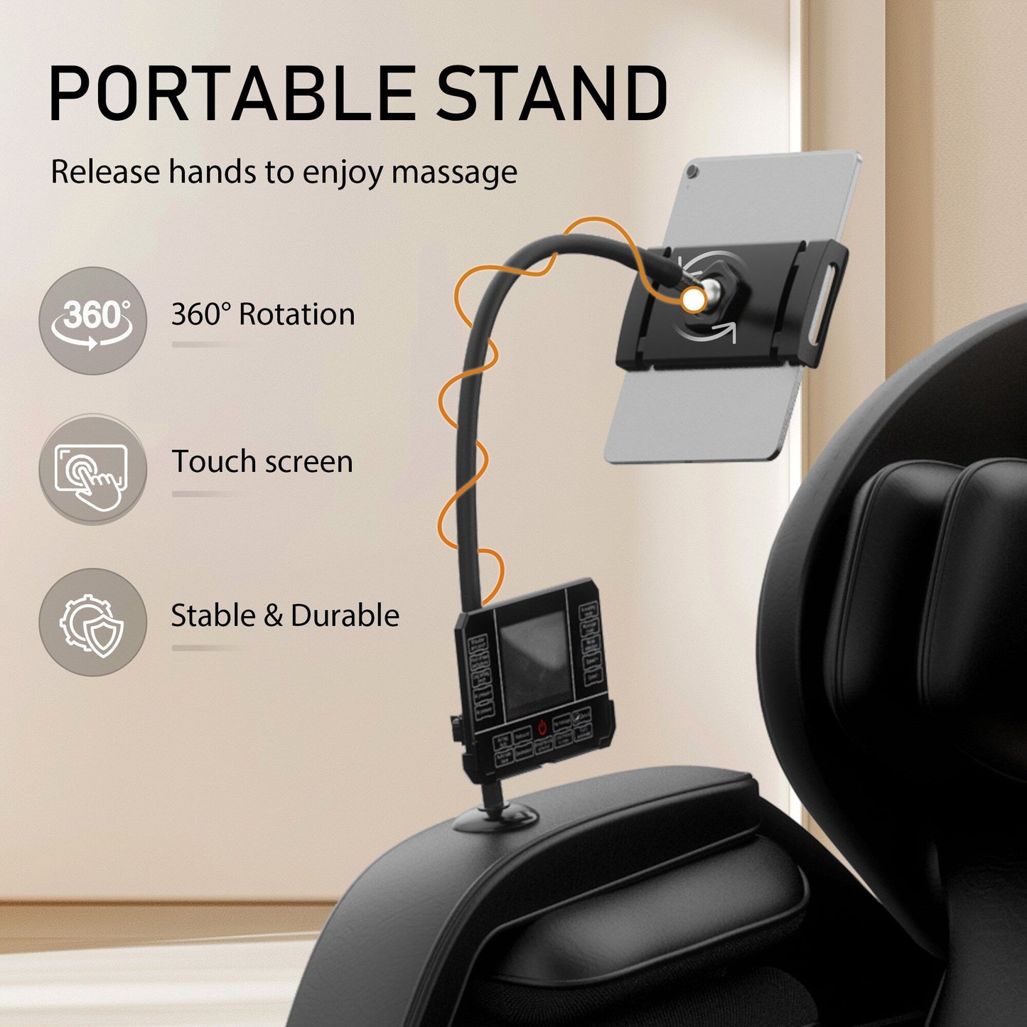 Poltrona massaggiante Zero Gravity in pelle PU con rullo per piedi e Bluetooth