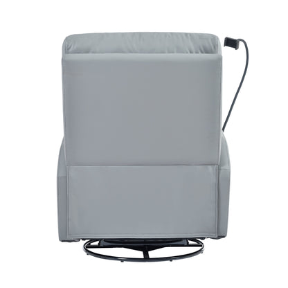 Poltrona reclinabile girevole elettrica in PU con rotazione di 270°, reclinazione elettrica di 95-160° e doppie porte USB - capacità di 330 libbre