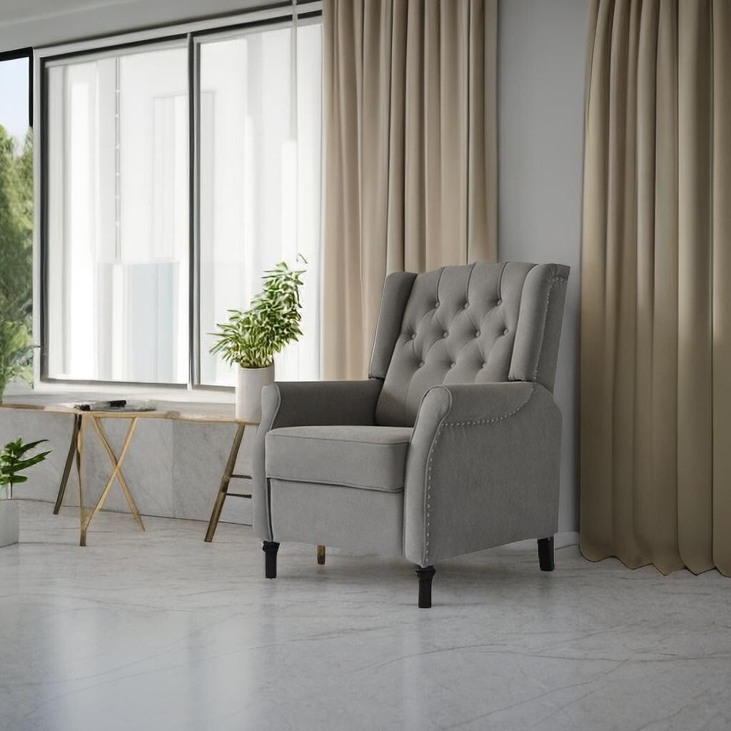 Poltrona reclinabile con schienale push-back in PU, cuscino e design ergonomico