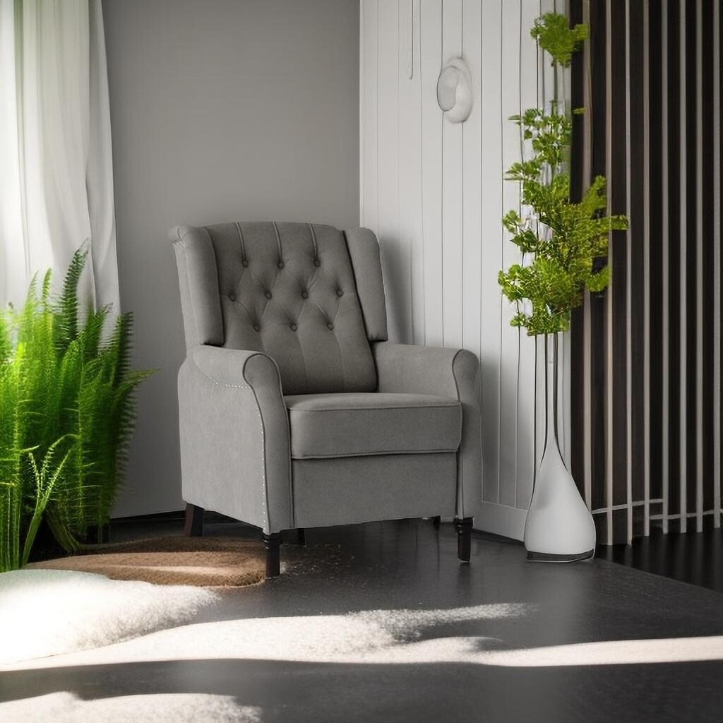 Poltrona reclinabile con schienale push-back in PU, cuscino e design ergonomico