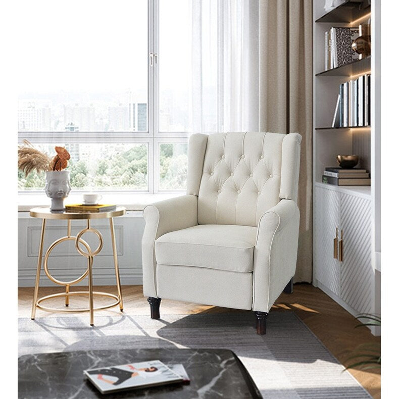 Poltrona reclinabile con schienale push-back in PU, cuscino e design ergonomico