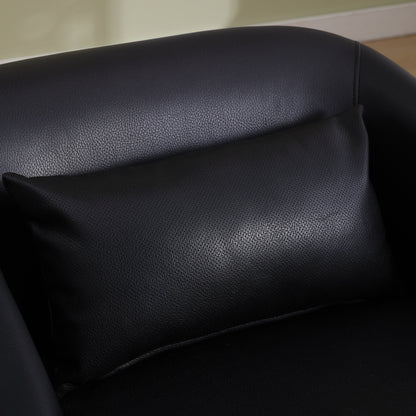 Poltrona girevole in PU, poltrona girevole a 360 gradi per soggiorno o salotto, comoda poltrona con base in metallo