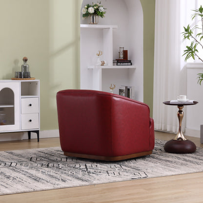 Poltrona girevole in PU, poltrona girevole a 360 gradi per soggiorno o salotto, comoda poltrona con base in metallo