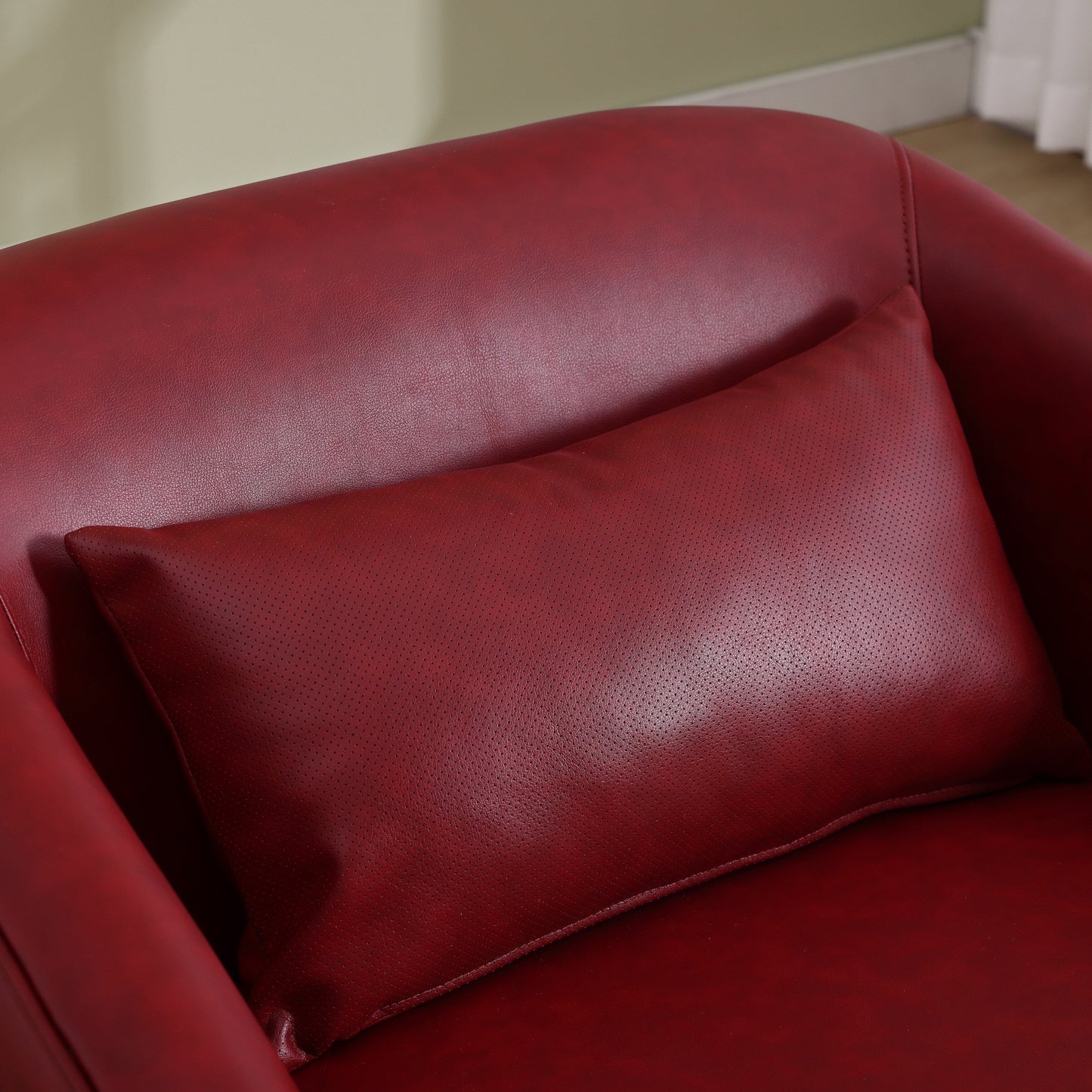 Poltrona girevole in PU, poltrona girevole a 360 gradi per soggiorno o salotto, comoda poltrona con base in metallo