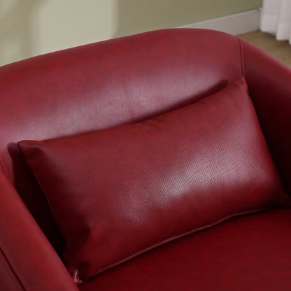 Poltrona girevole in PU, poltrona girevole a 360 gradi per soggiorno o salotto, comoda poltrona con base in metallo