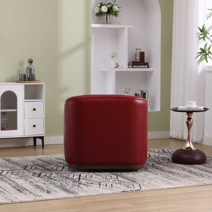 Poltrona girevole in PU, poltrona girevole a 360 gradi per soggiorno o salotto, comoda poltrona con base in metallo