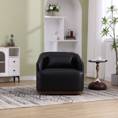 Poltrona girevole in PU, poltrona girevole a 360 gradi per soggiorno o salotto, comoda poltrona con base in metallo