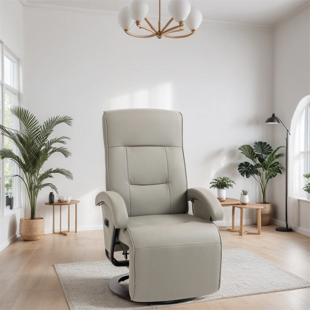 Poltrona girevole in PU con poggiapiedi e schienale regolabile