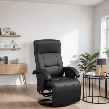 Poltrona girevole in PU con poggiapiedi e schienale regolabile