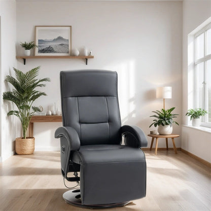 Poltrona girevole in PU con poggiapiedi e schienale regolabile