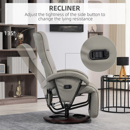 Poltrona girevole in PU con poggiapiedi e schienale regolabile