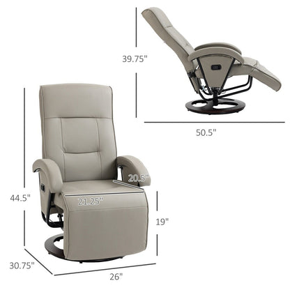 Poltrona girevole in PU con poggiapiedi e schienale regolabile