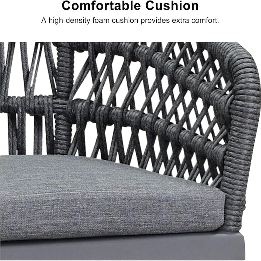 Set da pranzo per esterni in rattan PE PURPLE LEAF con struttura interamente in alluminio