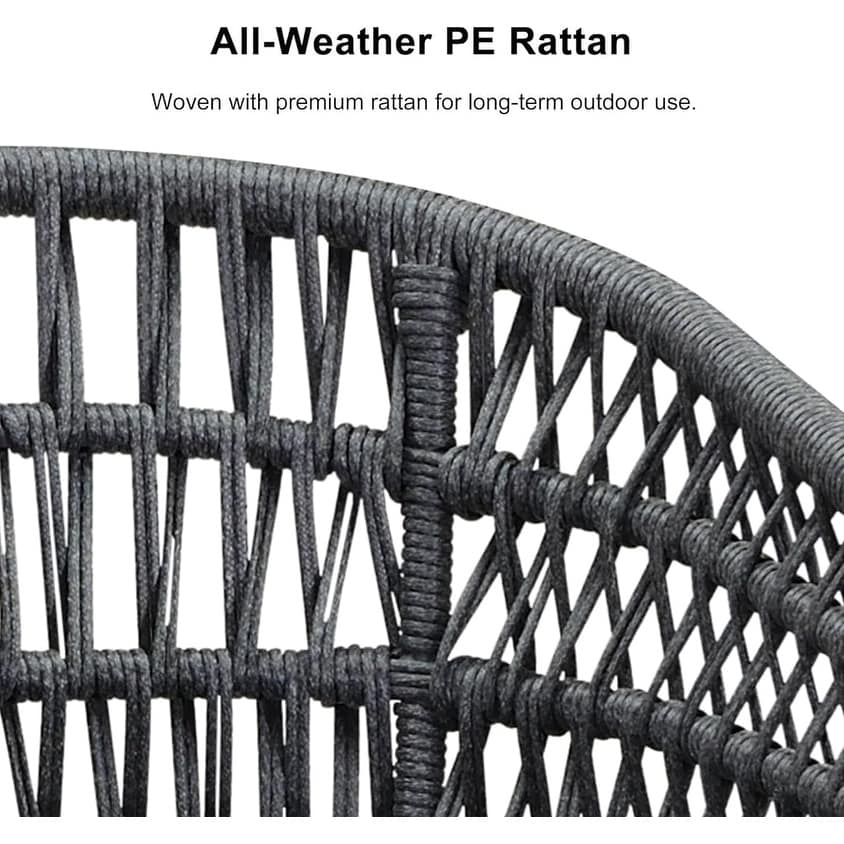 Set da pranzo per esterni in rattan PE PURPLE LEAF con struttura interamente in alluminio