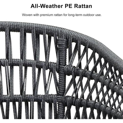 Set da pranzo per esterni in rattan PE PURPLE LEAF con struttura interamente in alluminio