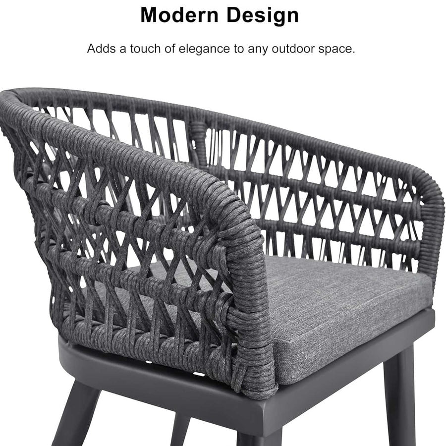 Set da pranzo per esterni in rattan PE PURPLE LEAF con struttura interamente in alluminio